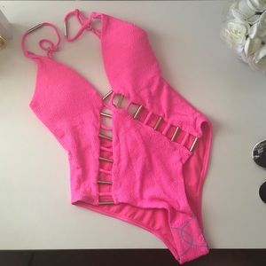 River Island Neon Cut Out Bikini